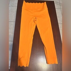 Bright Orange Scalloped Leggings